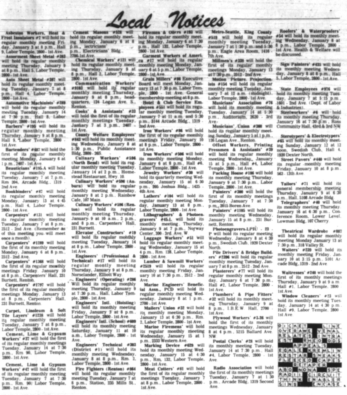 The Scanner (newspaper) Seattle 19681992